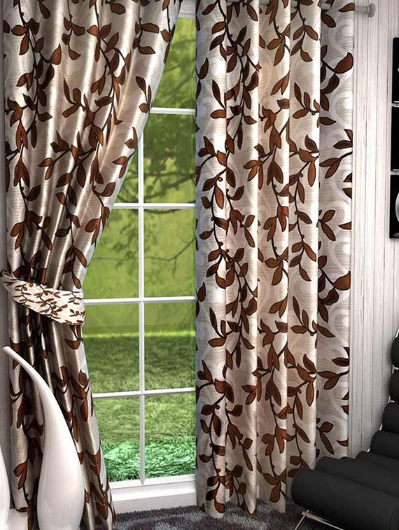 k decor set of 3 beautiful polyester window curtains (wcn3-071) - 10033757 - Zoom Image - 1