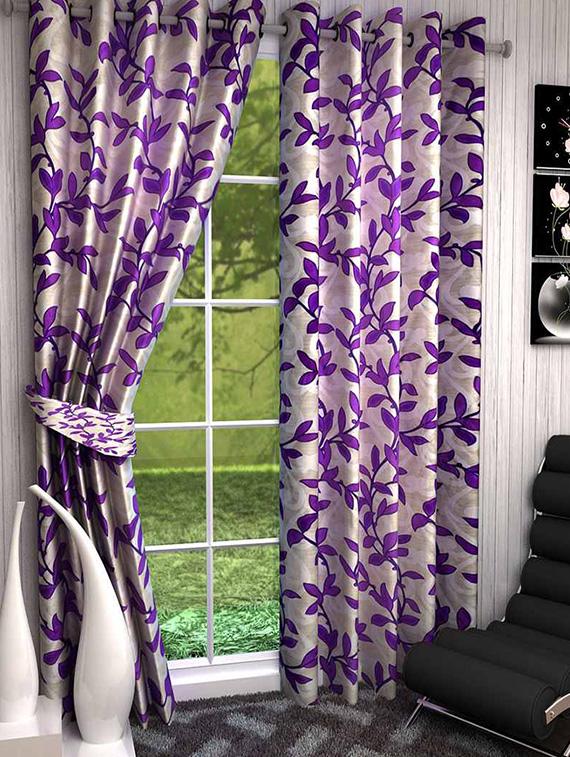 k decor set of 3 beautiful polyester window curtains (wcn3-072) - 10033758 - Zoom Image - 1