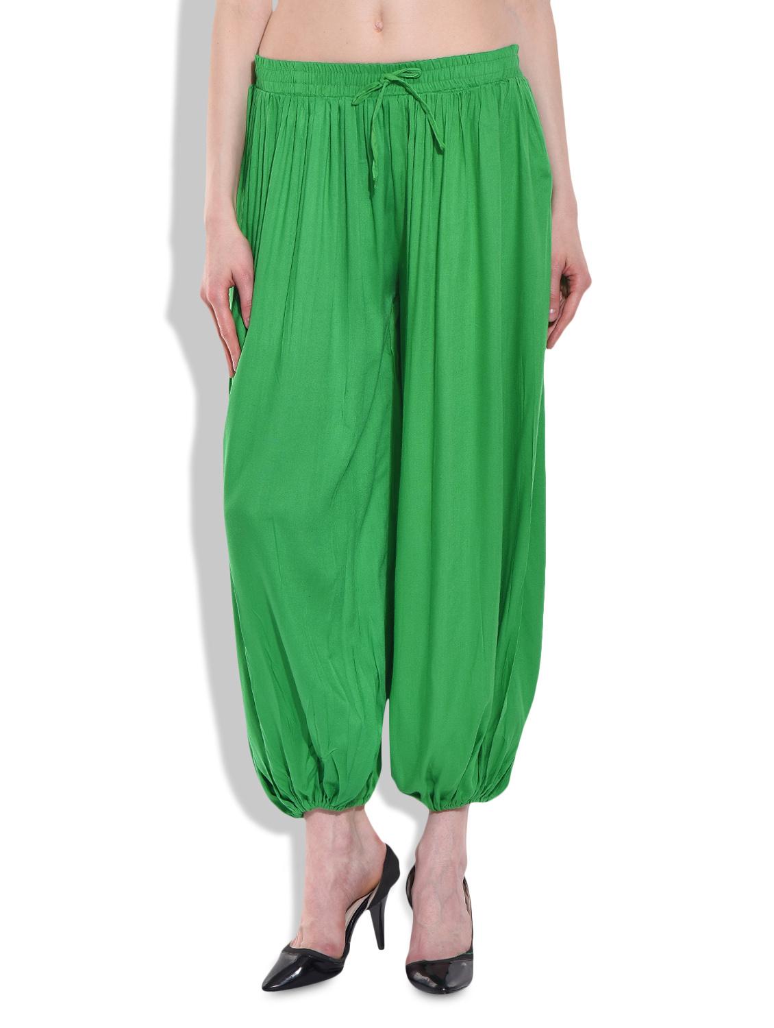 green rayon harem pants - 10038339 - Zoom Image - 1