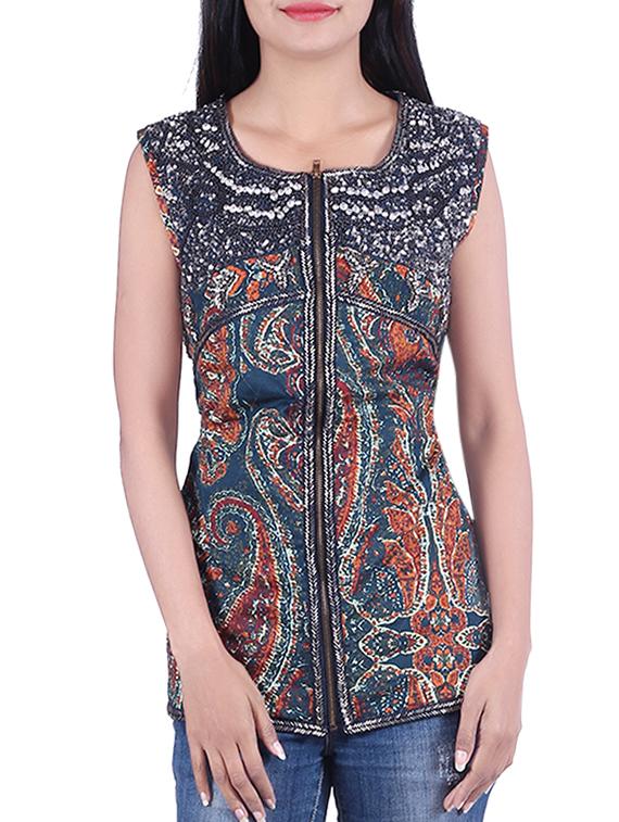 blue cotton summer jacket - 10041272 - Zoom Image - 1