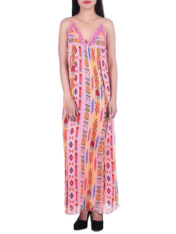 multi color chiffon dress - 10041304 - Zoom Image - 1