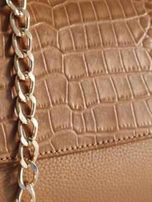 brown croc print leather sling bag - 10048709 - Standard Image - 4
