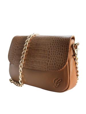 brown croc print leather sling bag - 10048709 - Standard Image - 5