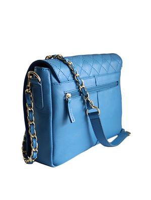 blue quilted leather sling bag - 10048717 - Standard Image - 2