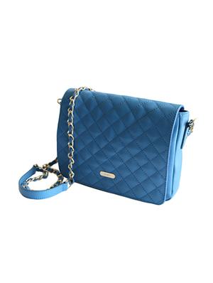 blue quilted leather sling bag - 10048717 - Standard Image - 5
