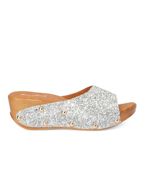 silver open-toed platform wedges - 1005731 - Standard Image - 1