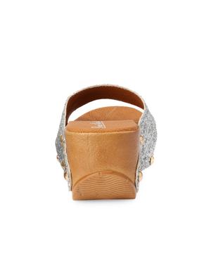 silver open-toed platform wedges - 1005731 - Standard Image - 3