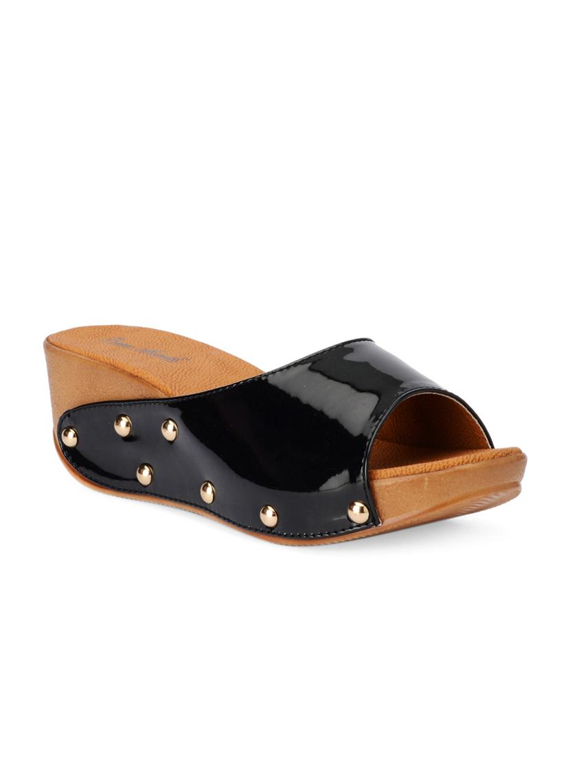 elegant black open-toed platform mules - 1005736 - Zoom Image - 2