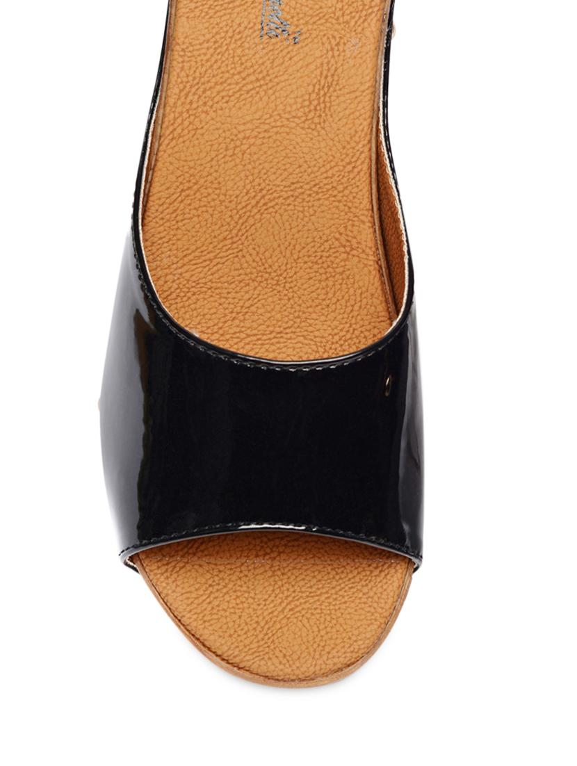 elegant black open-toed platform mules - 1005736 - Zoom Image - 4