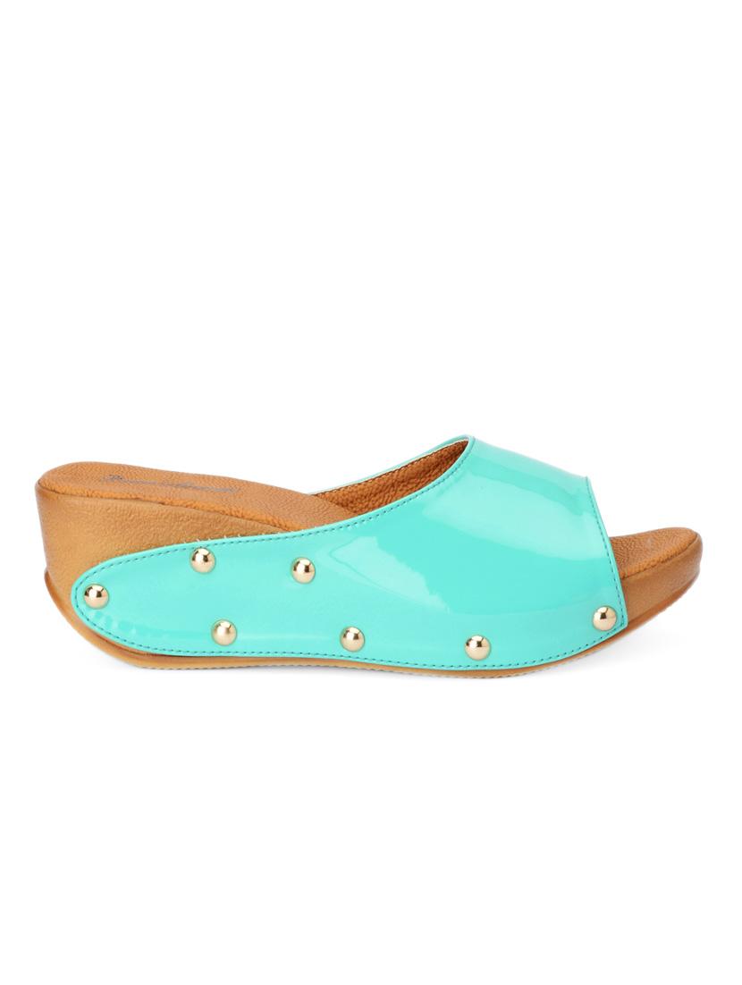 elegant mint green open-toed platform mules - 1005737 - Zoom Image - 1