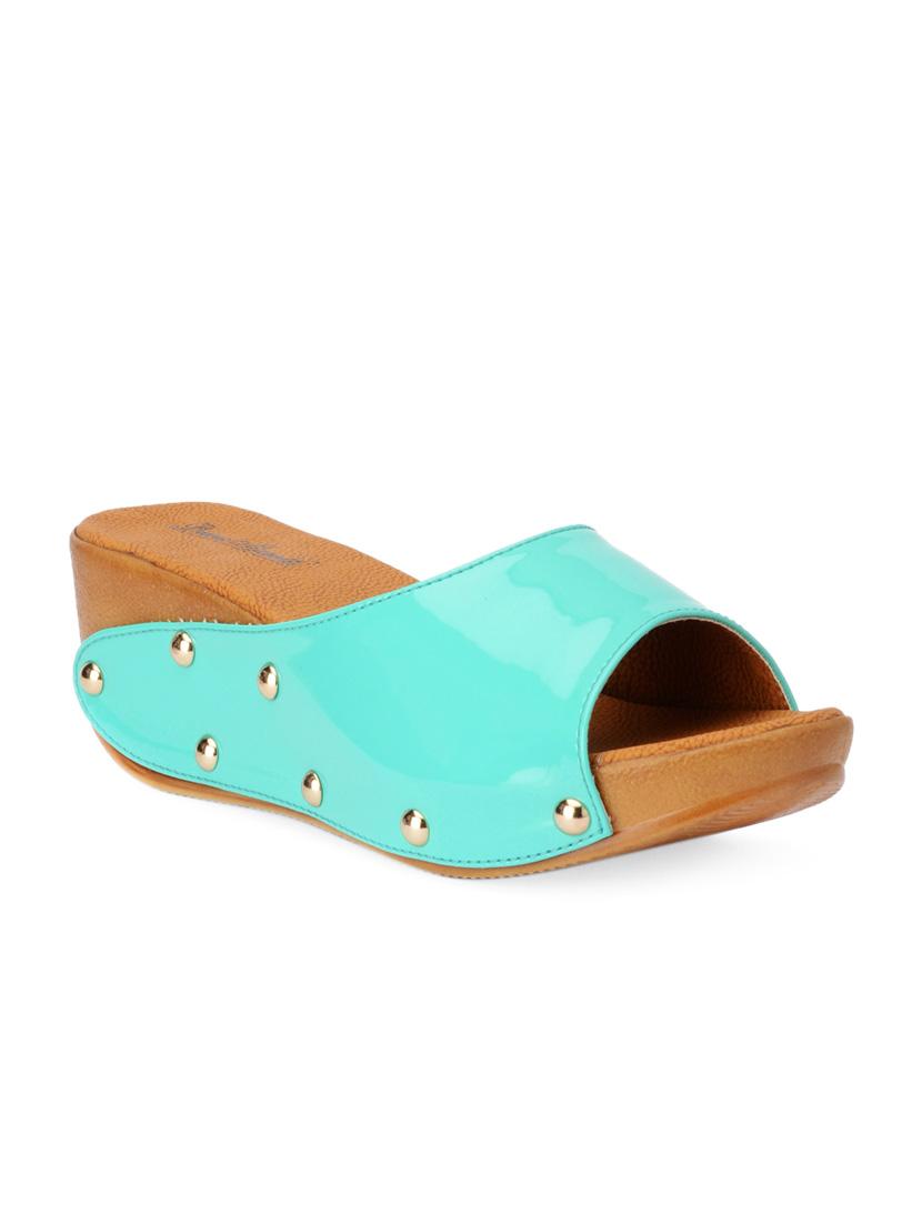 elegant mint green open-toed platform mules - 1005737 - Zoom Image - 2