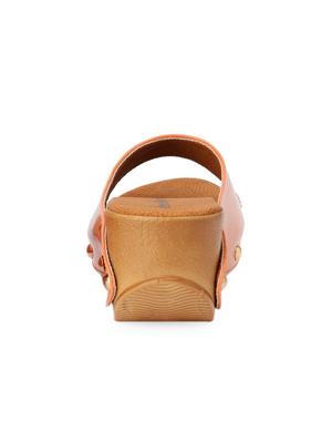 elegant peach open-toed platform wedges - 1005738 - Standard Image - 3