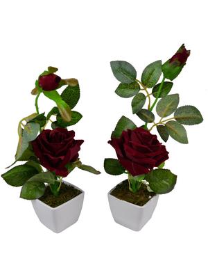Set of 2 Piece Artifical Rose Plants With Pots Style - 10059201 - Standard Image - 1