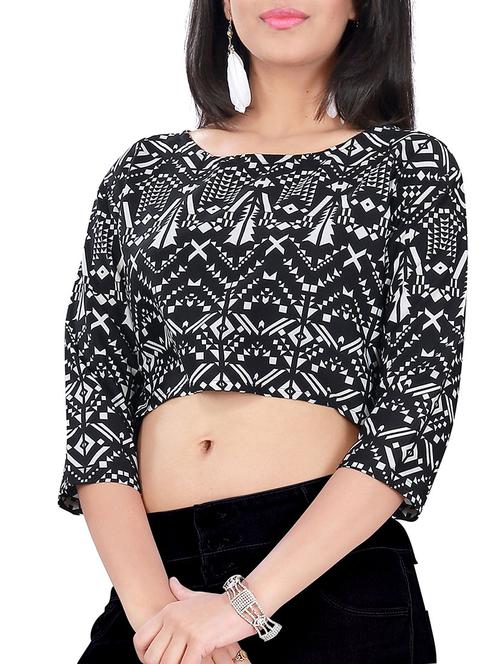 black polyester regular top - 10062817 -  Standard Image - 0