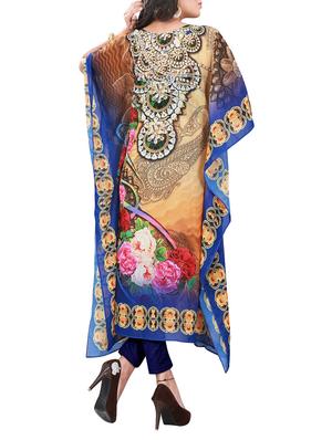 beige, multicolor polyester kaftan - 10062838 - Standard Image - 3