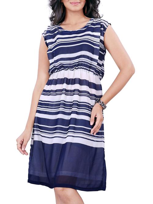 women's fit & flare striped dress - 10062841 -  Standard Image - 0