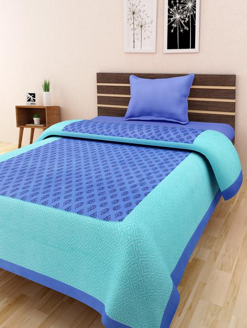 cotton jaipuri traditional single bed sheet - 10073360 - Standard Image - 1