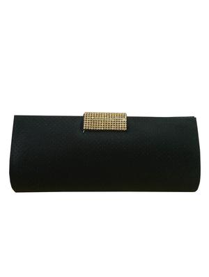 black faux leather clutch - 10079528 - Standard Image - 2