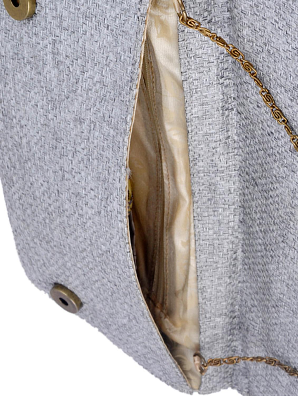 silver jute clutch - 10079540 - Zoom Image - 3