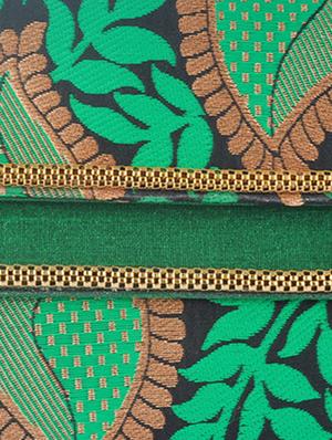 green brocade fabric clutch - 10079545 - Standard Image - 4