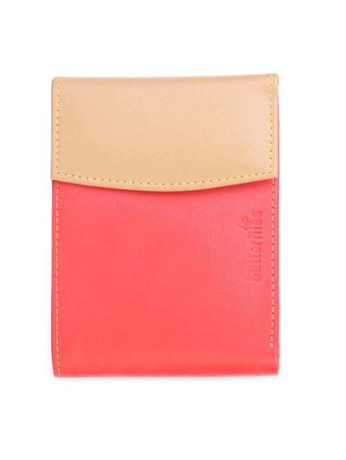 red & beige color block pocket wallet - 1007999 - Standard Image - 1