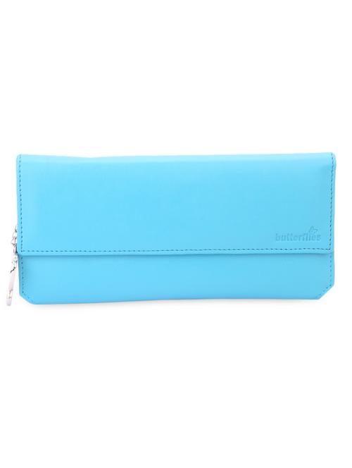 aqua blue plain flap down wallet - 1008003 - Standard Image - 1
