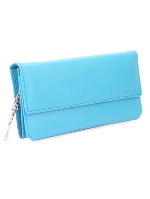aqua blue plain flap down wallet - 1008003 - Standard Image - 5