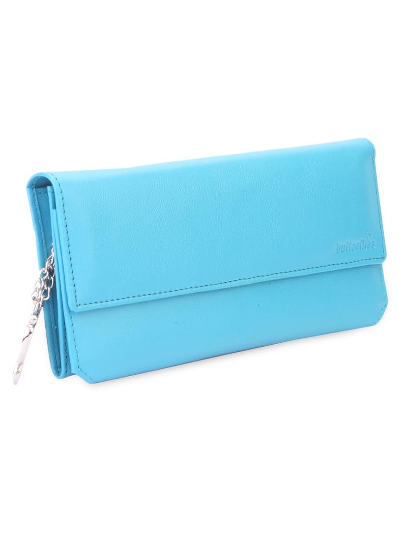 aqua blue plain flap down wallet - 1008003 - Zoom Image - 5