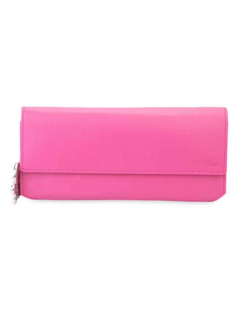 pink plain flap down wallet - 1008004 - Zoom Image - 1