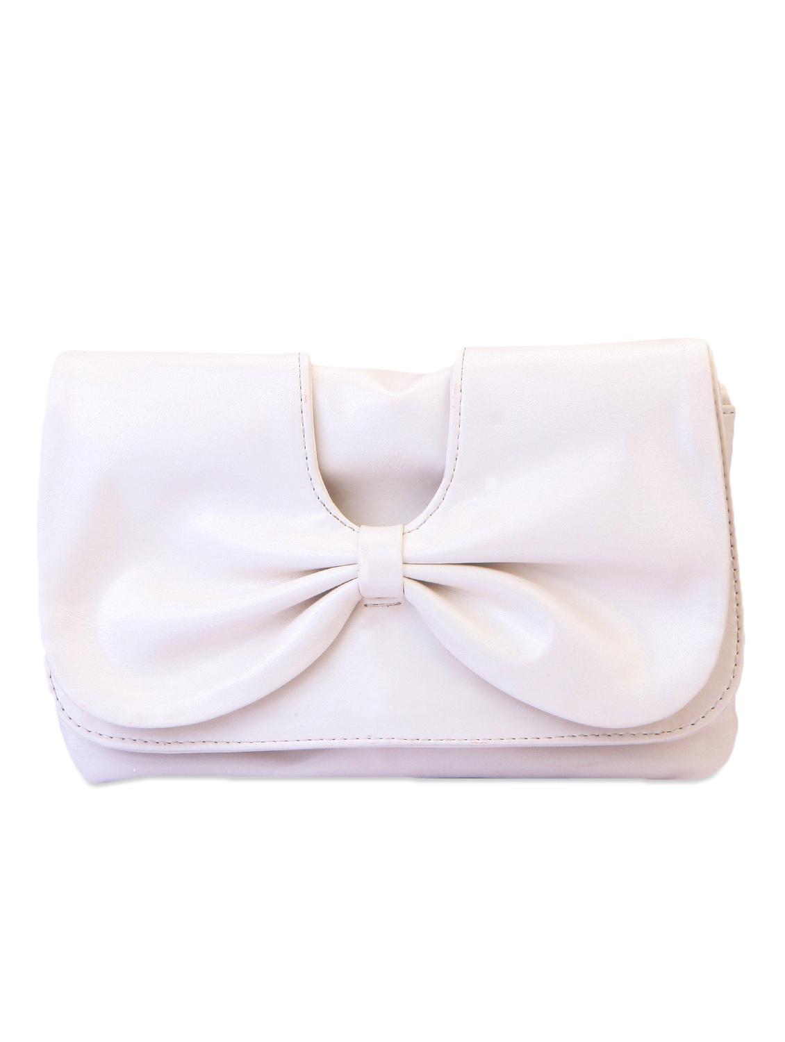 white bow leatherette wallet - 1008024 - Zoom Image - 1