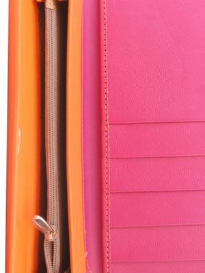orange pink combo leatherette wallet - 1008087 - Standard Image - 3