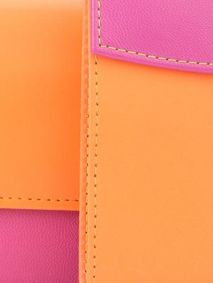 orange pink combo leatherette wallet - 1008087 - Standard Image - 4