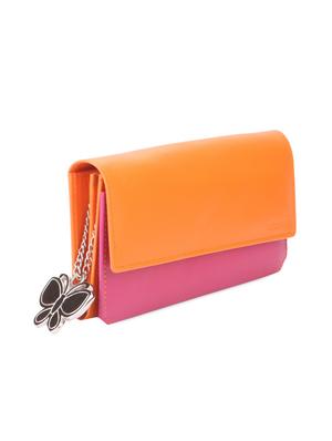 orange pink combo leatherette wallet - 1008087 - Standard Image - 5