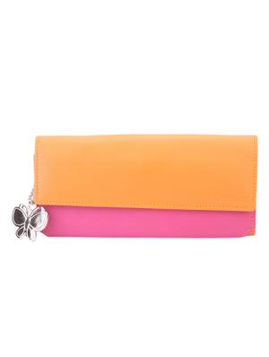 orange pink combo leatherette wallet - 1008087 - Standard Image - 6