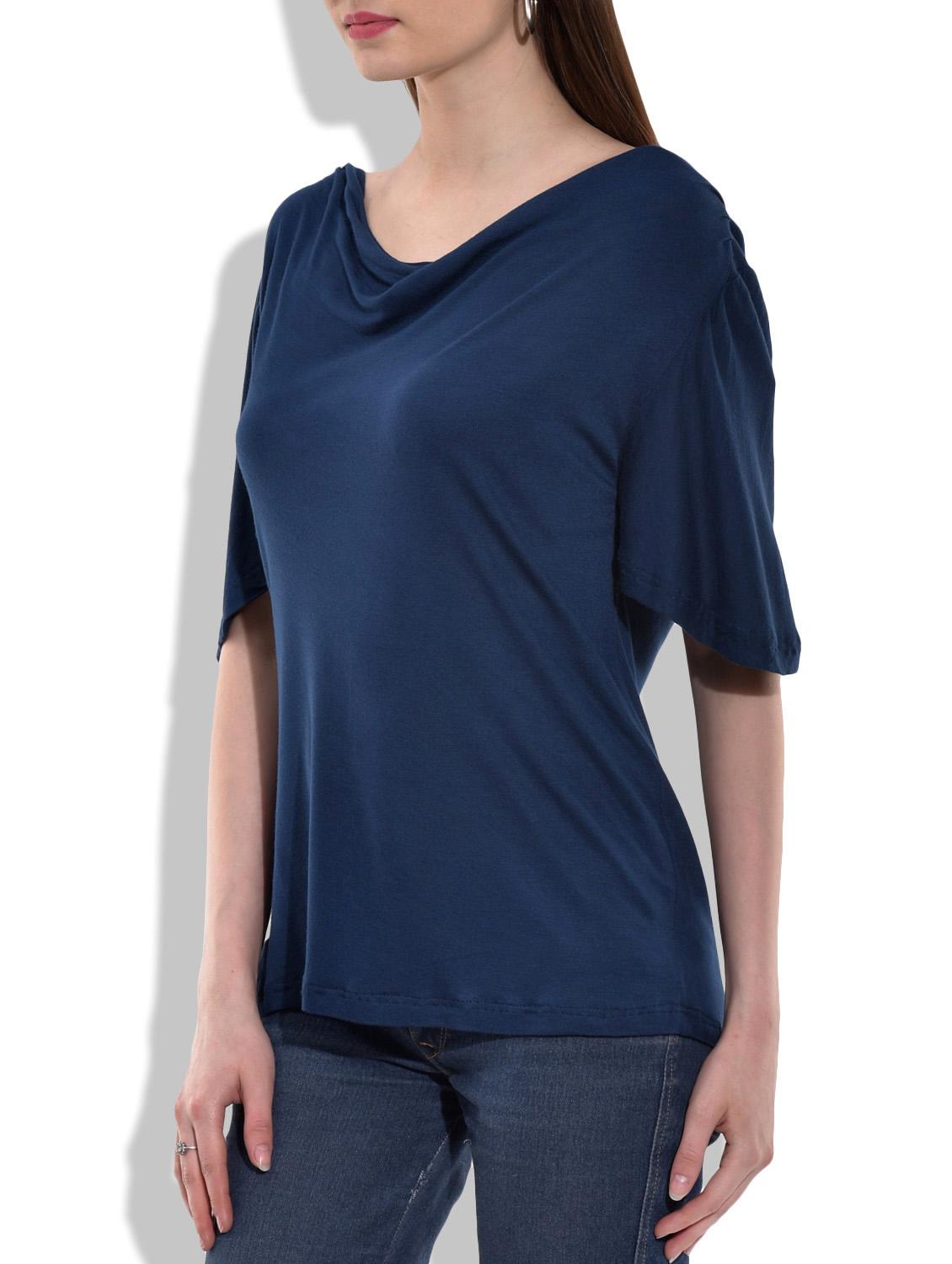 navy blue viscose top - 10081987 - Zoom Image - 2