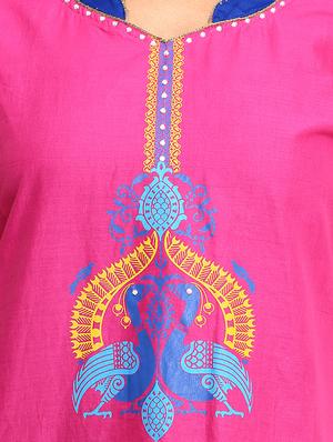 pink rayon straight kurta - 10103357 - Standard Image - 4