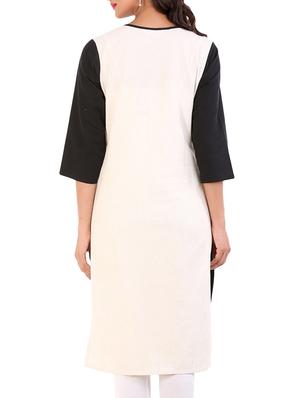 black cotton flex straight kurta - 10103375 - Standard Image - 3