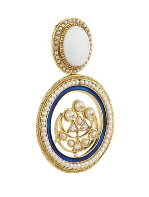 adwitiya collection 24k gold plated royal blue embellished earrings - 10119317 - Standard Image - 2