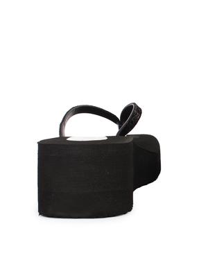 black leatherette toe separator flip flop - 10124256 - Standard Image - 3