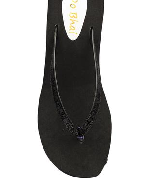 black leatherette toe separator flip flop - 10124256 - Standard Image - 4