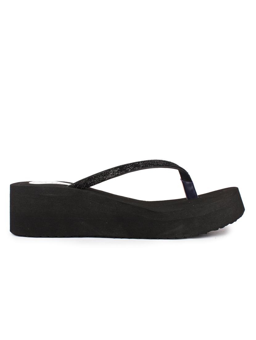 black leatherette toe separator flip flop - 10124256 - Zoom Image - 2