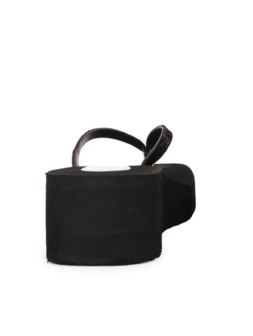 black leatherette toe separator flip flop - 10124256 - Zoom Image - 3