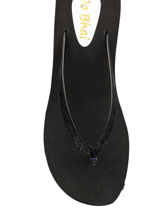 black leatherette toe separator flip flop - 10124256 - Zoom Image - 4