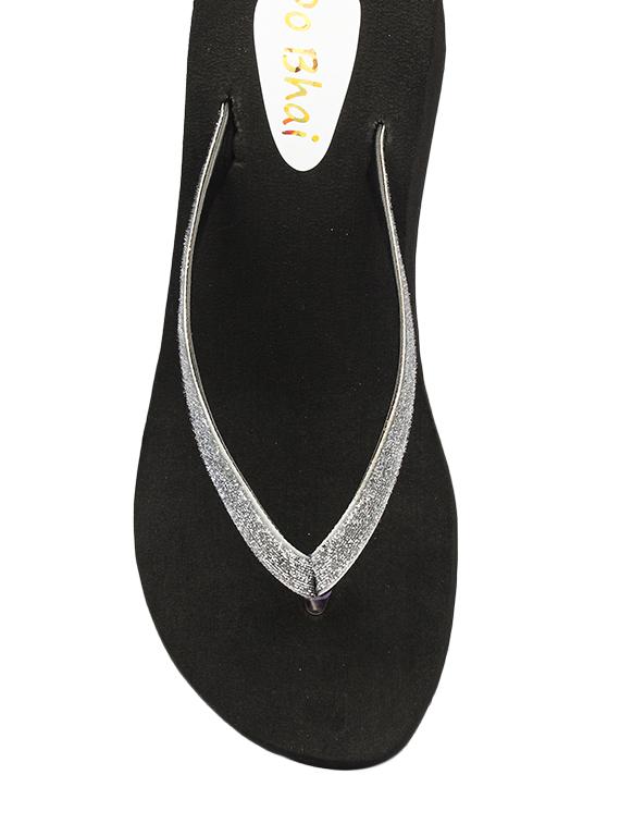 silver leatherette toe separator flip flop - 10124259 - Zoom Image - 4