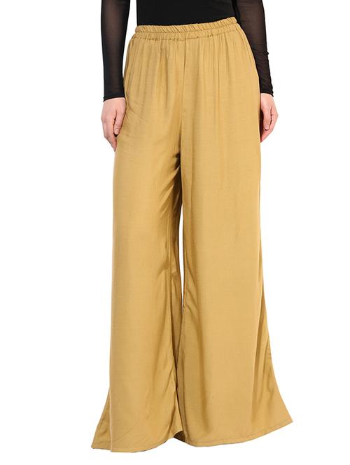 fawn rayon palazzos - 10130323 - Standard Image - 1