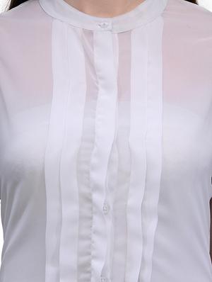 white polyester regular shirt - 10140643 - Standard Image - 4