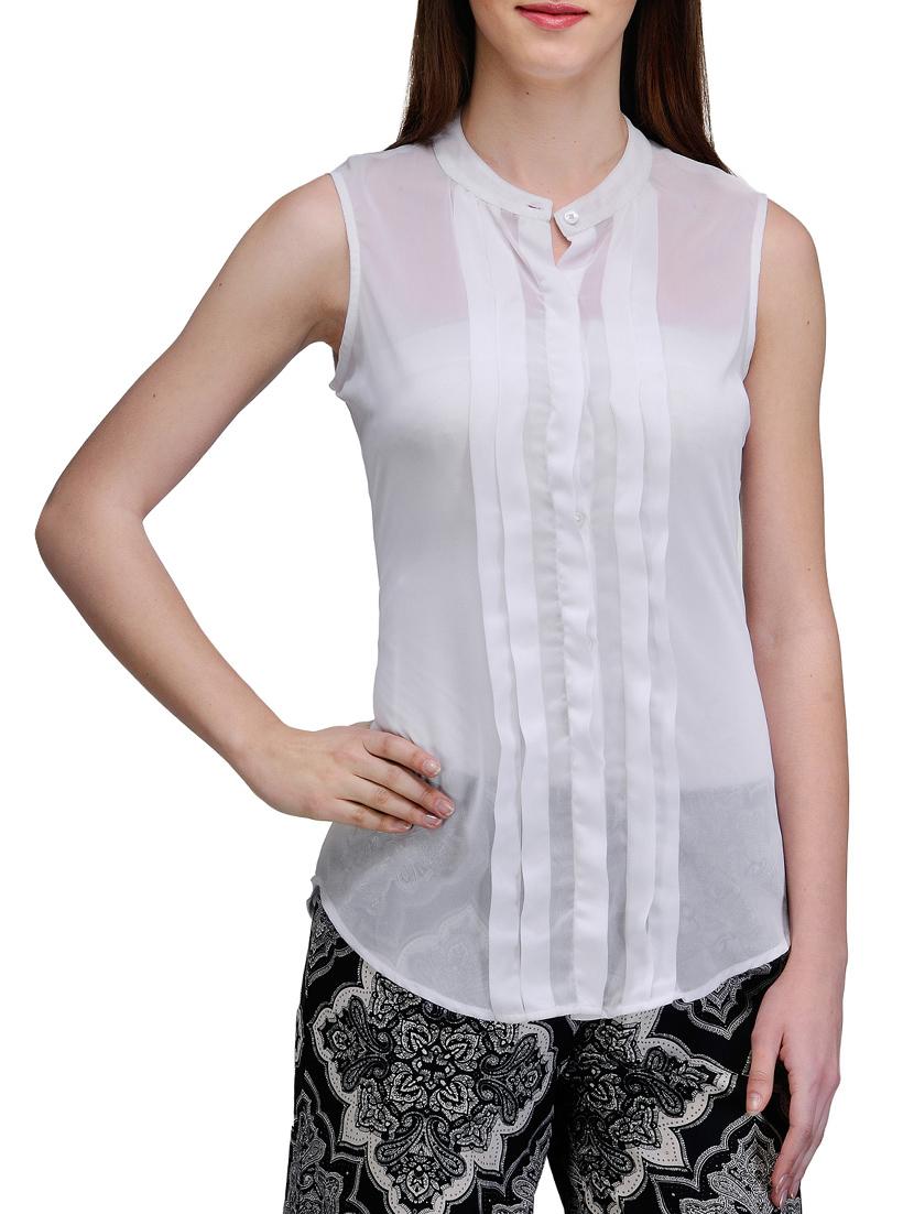 white polyester regular shirt - 10140643 - Zoom Image - 1