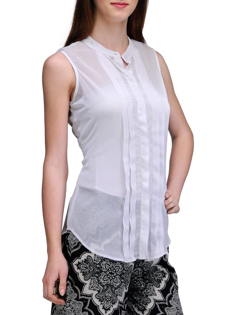 white polyester regular shirt - 10140643 - Zoom Image - 2