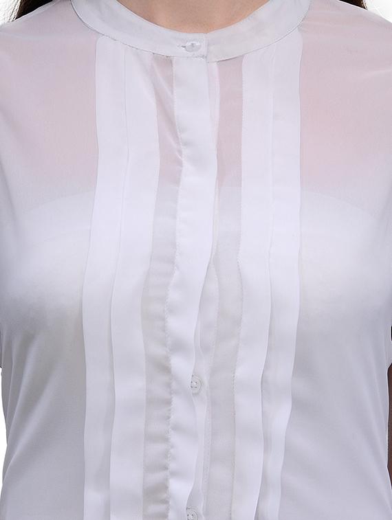 white polyester regular shirt - 10140643 - Zoom Image - 4