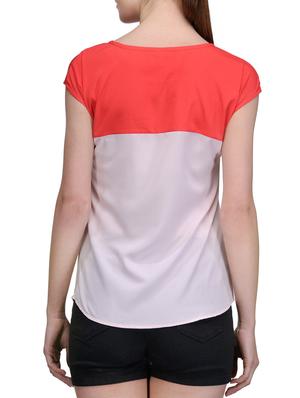 white poly crepe top - 10140665 - Standard Image - 3